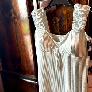 Soft lime, green midi dress. Extra large.
